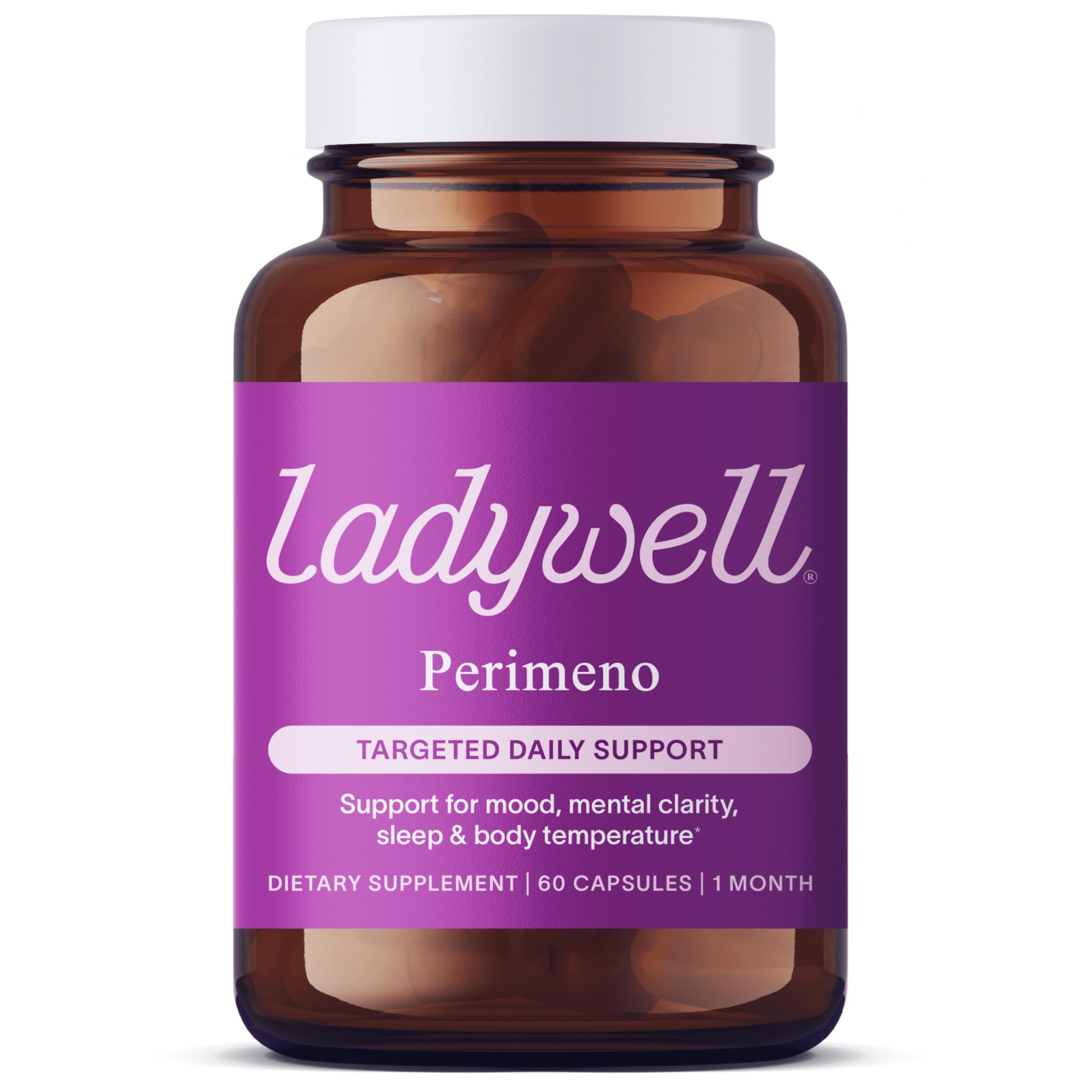 Ladywell Perimeno bottle front showing the product label for midlife balance.