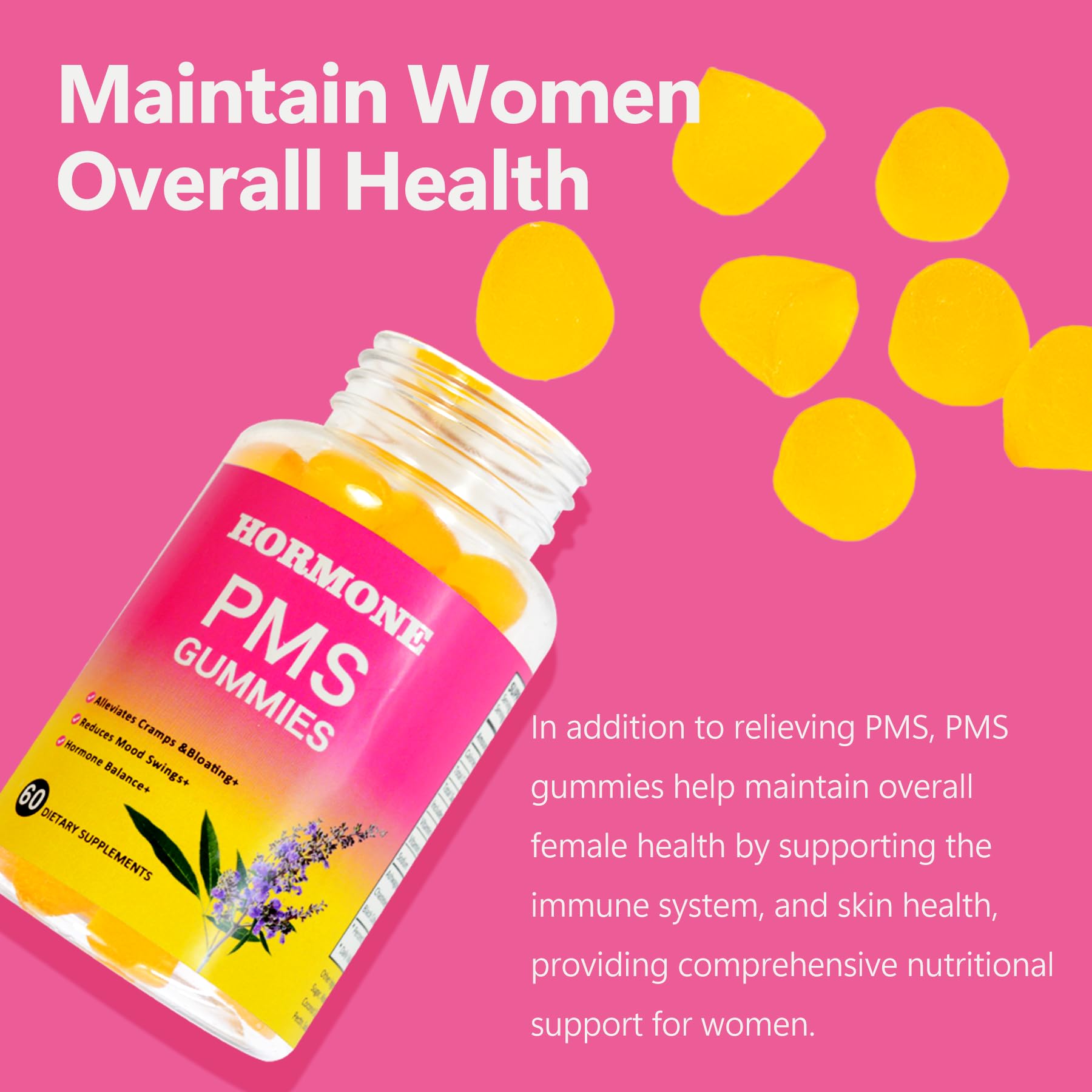 Laicuherb PMS Gummies are vegan and gluten-free.