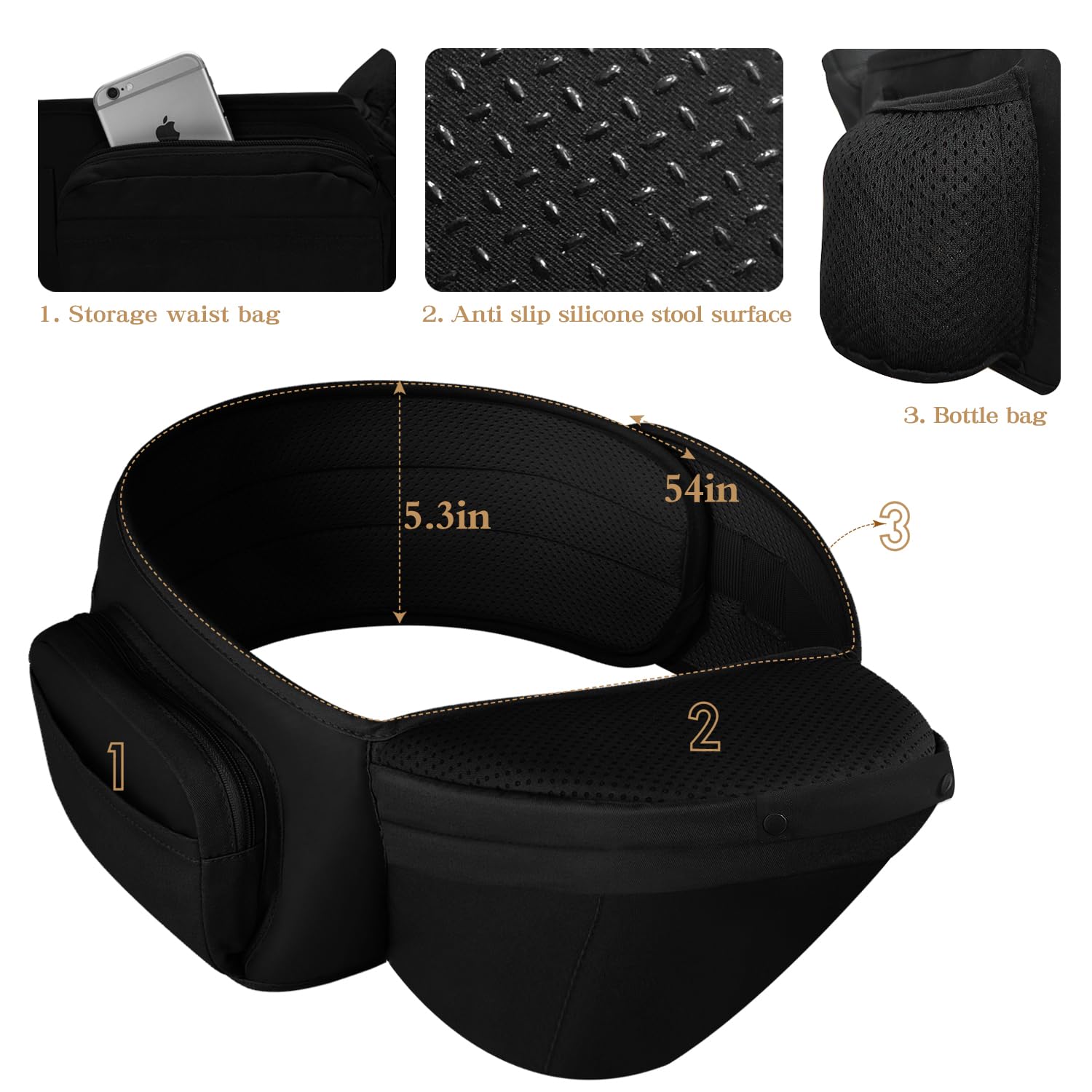 Laifarkost Baby Carrier Foldable Neck Support enhances neck safety as your child grows.