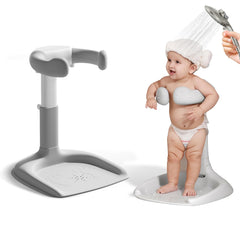 Laigoldana baby shower stand with anti-slip base provides secure stability during bath time.