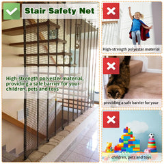 LAKNUAL balcony safety net on railing helps prevent accidental falls indoors or outdoors.
