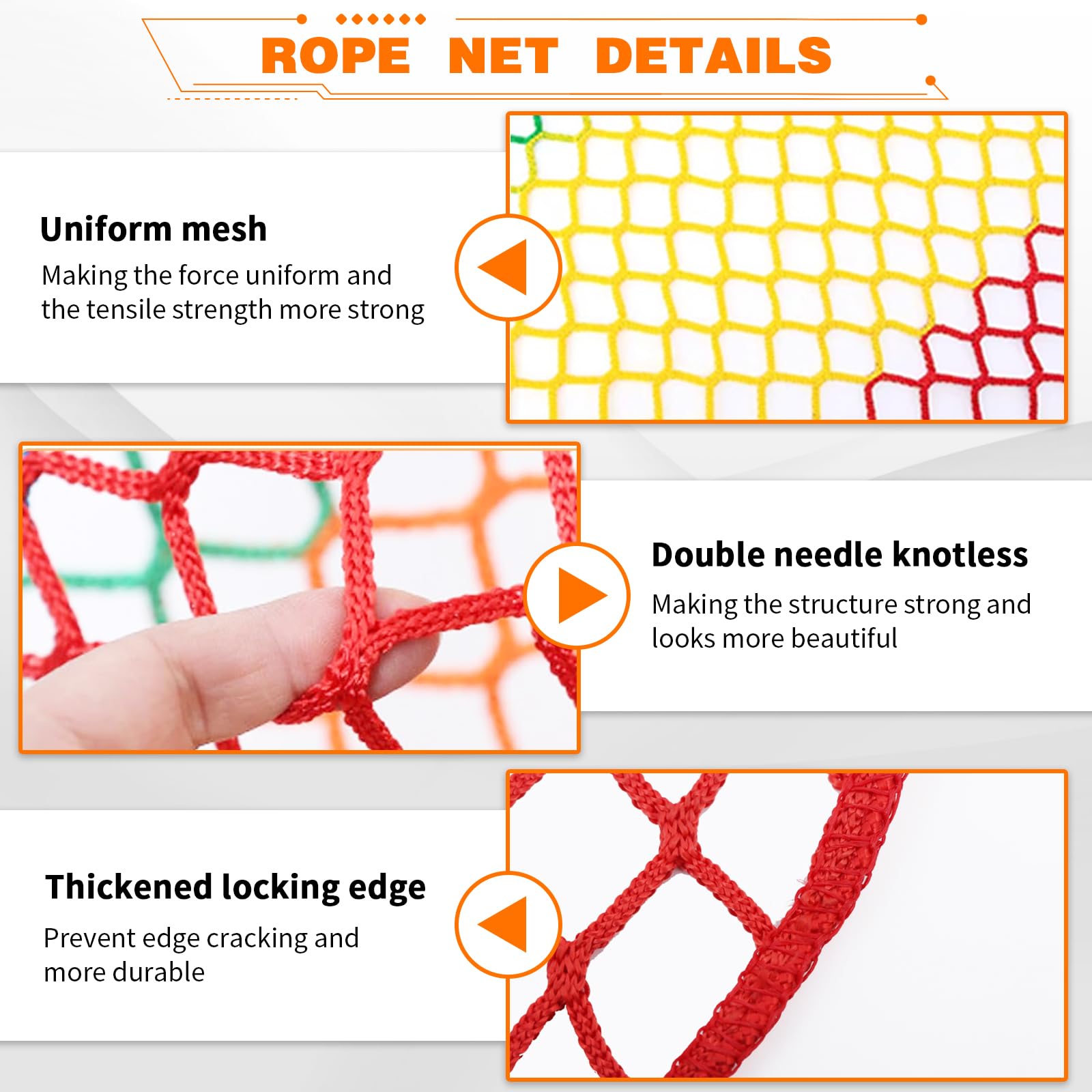 LAKNUAL climbing cargo net over railing creates a soft barrier against falls.