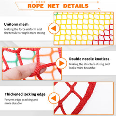 LAKNUAL climbing cargo net over railing creates a soft barrier against falls.