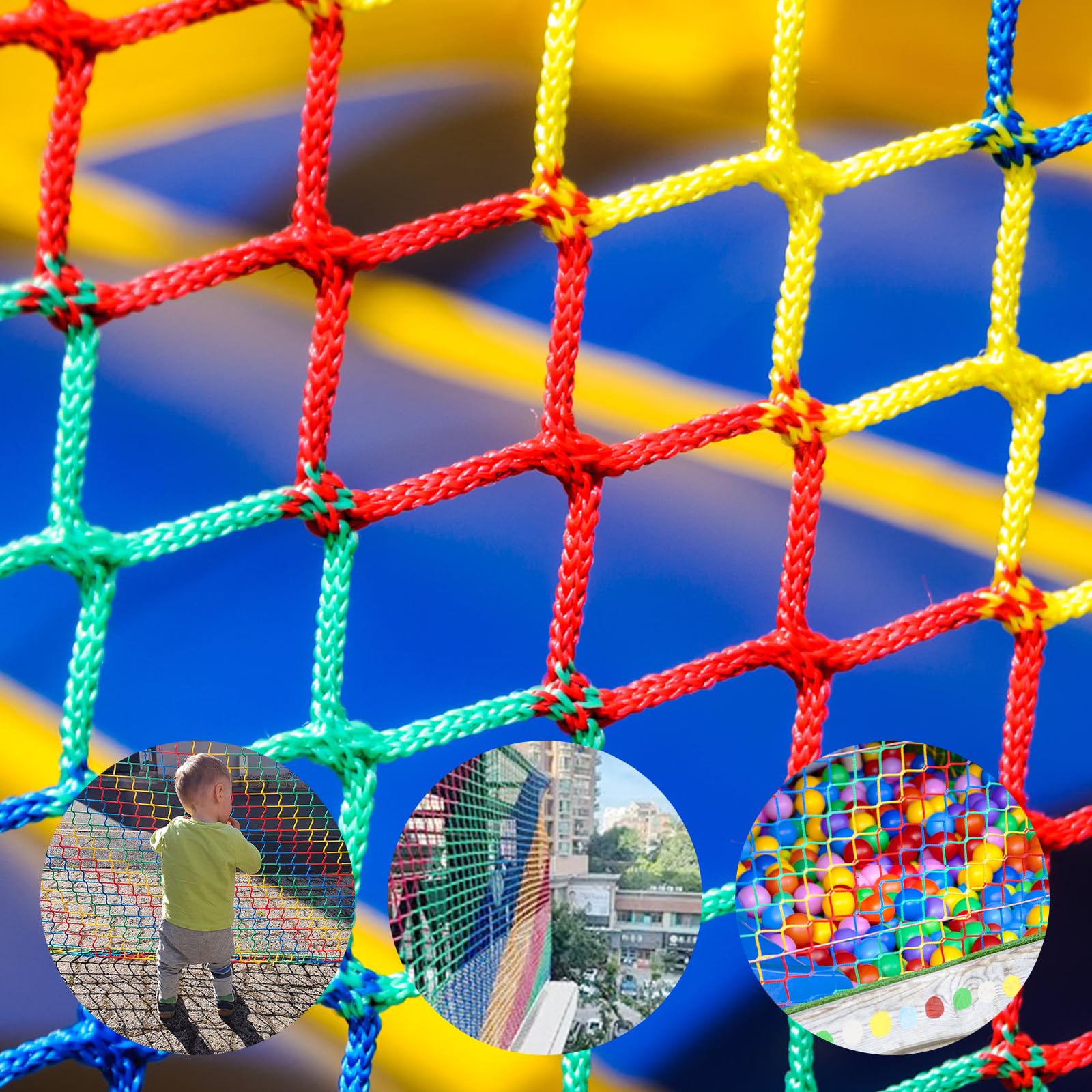 LAKNUAL kids safety rope netting for stairs protects children from gaps and slips.