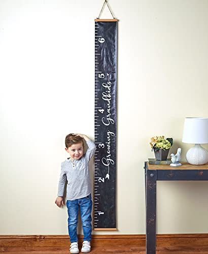 PVC and wood growth chart ready to roll for easy storage and display
