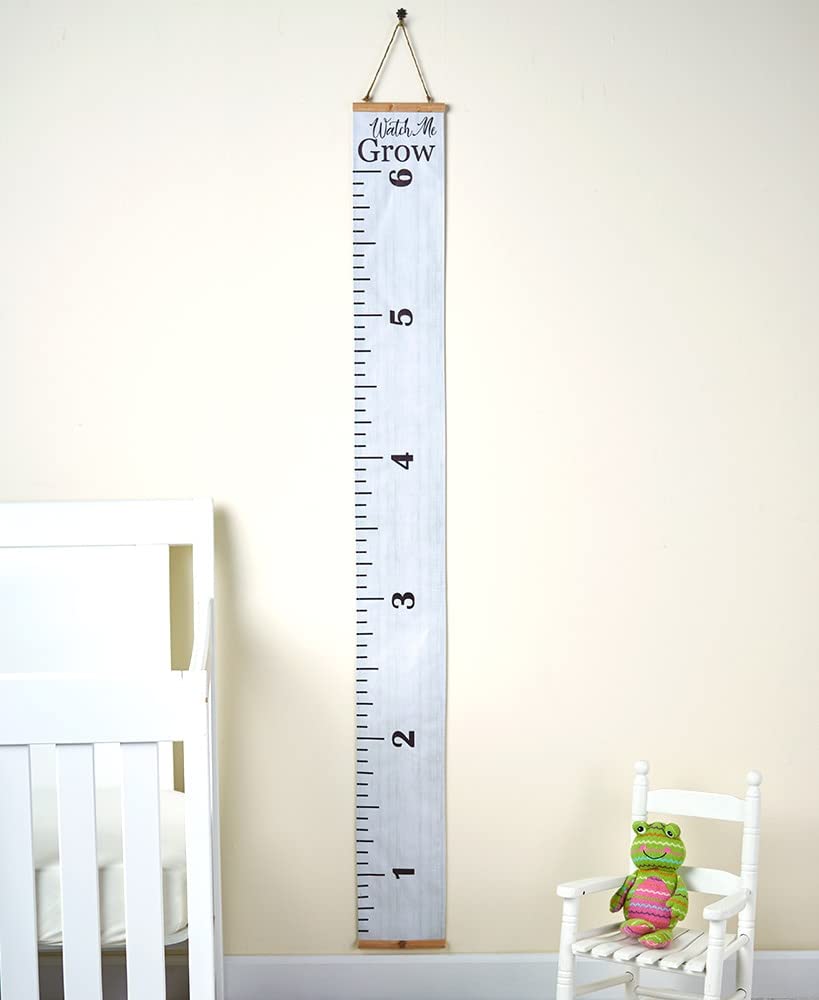 Growth chart rolled up neatly for compact storage in a closet