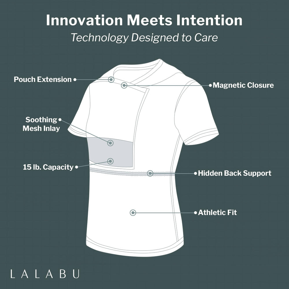 Lalabu Dad Shirt on daily walk demonstrates all-day support.