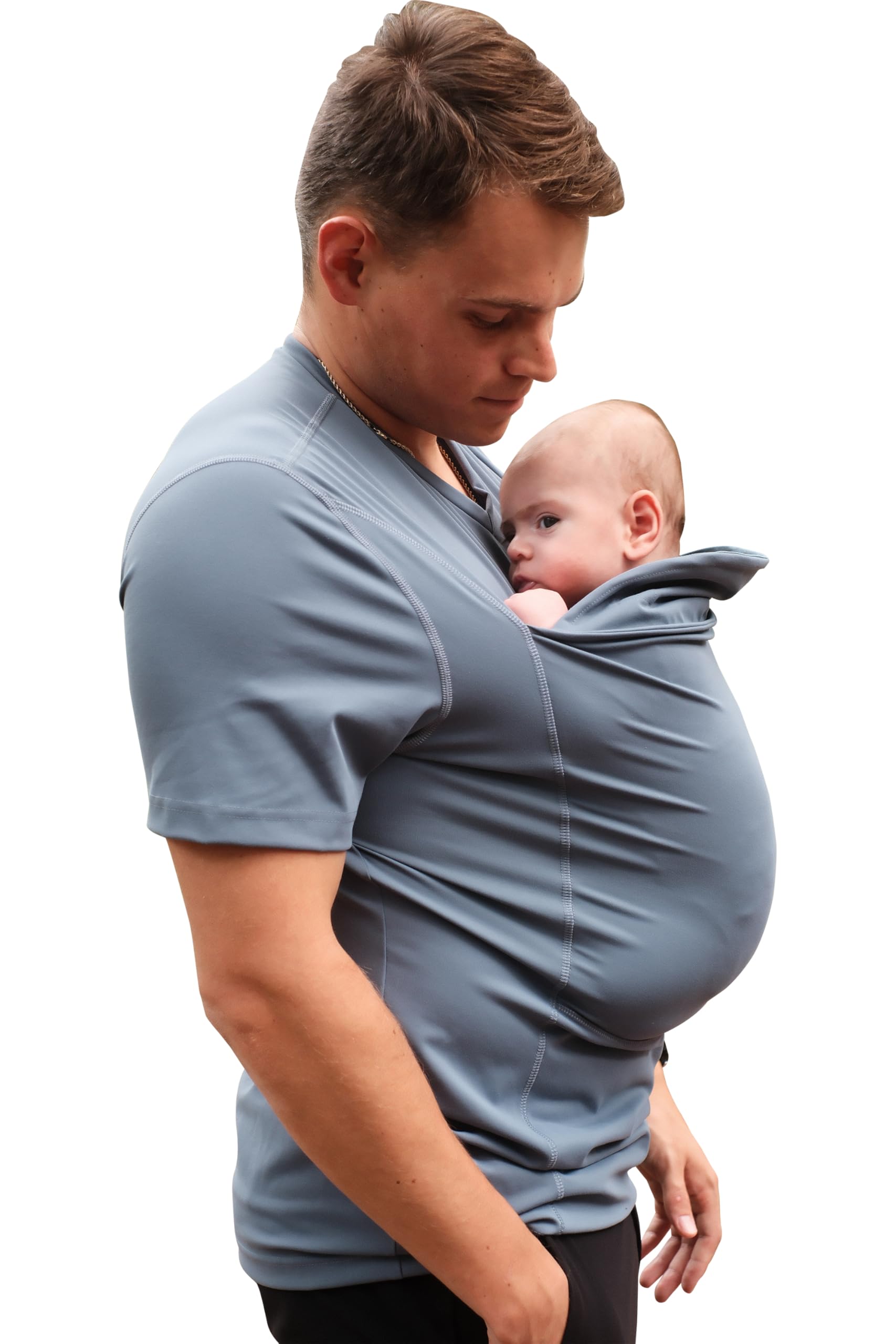Lalabu Dad Shirt pouch hip health supports comfortable baby wearing for dads.