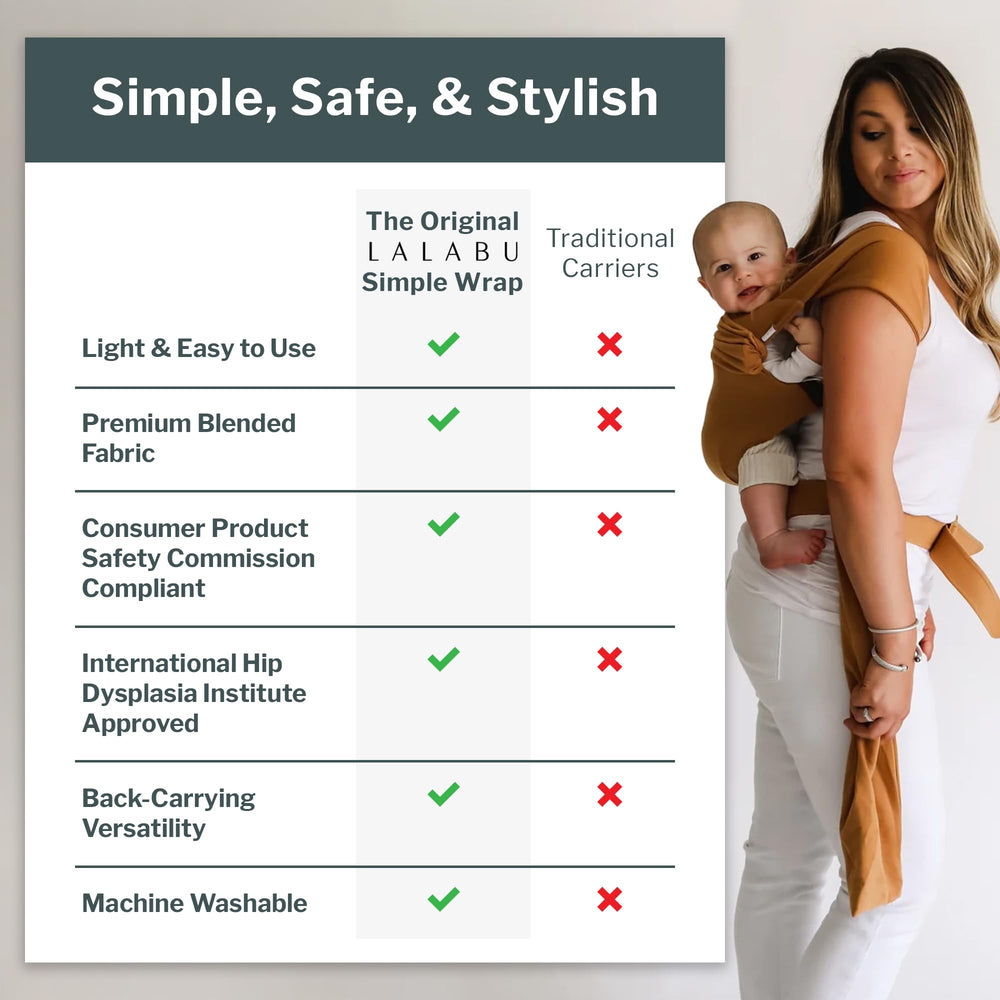 Lalabu Simple Wrap offers ergonomic weight distribution for comfortable carrying.