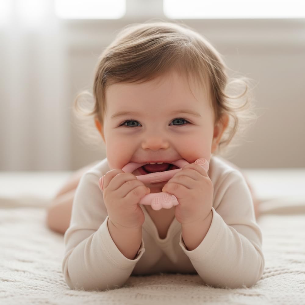 LalaDream ergonomic teether for easy grip during chewing sessions.