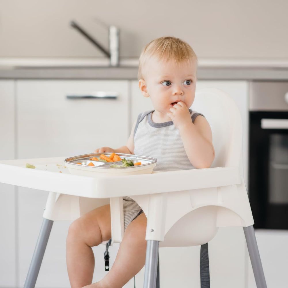 LalaDream deep square plate provides extra space for growing kids' meals.