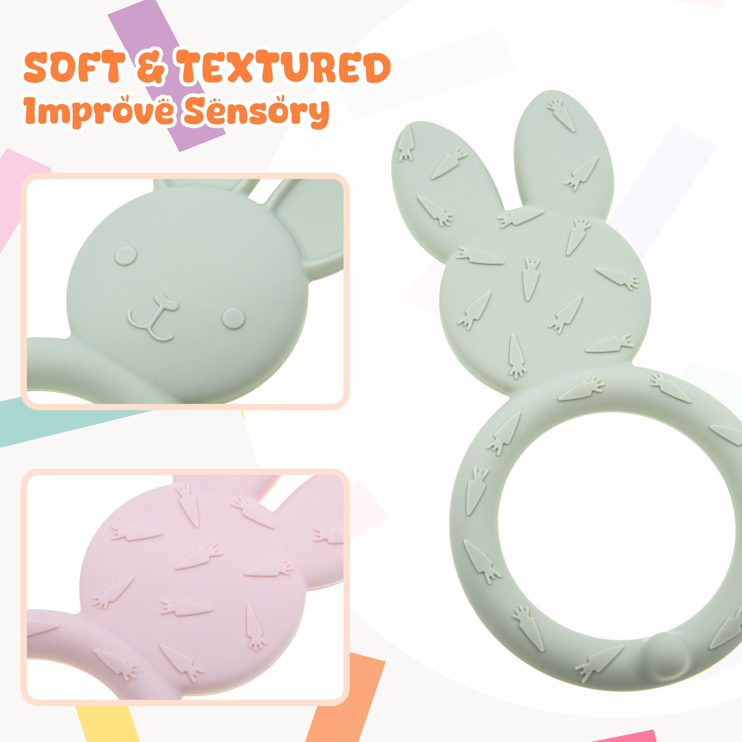 LalaDream pink-green teether soothing newborn gums