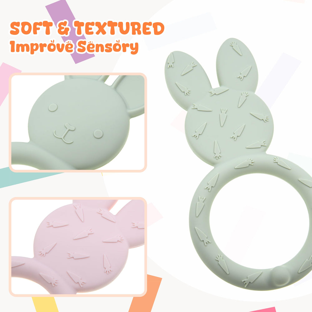 LalaDream pink-green teether soothing newborn gums