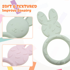 LalaDream pink-green teether soothing newborn gums