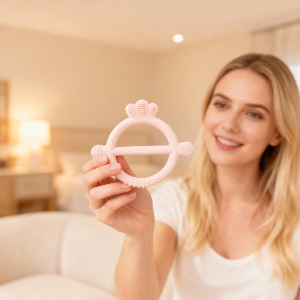 LalaDream silicone teether with soft texture supports early sensory exploration.