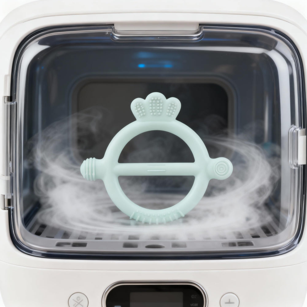 LalaDream dishwasher and boil-safe teether for quick, hygienic cleaning.