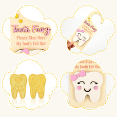 LALADUCK tooth coins pink token set celebrate lost teeth and healthy habits