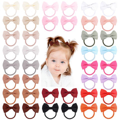 LALAURA earth color baby hair bows with ties for gentle styling and outfit pairing