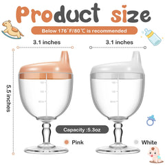 Lallisa baby wine sippy white lid keeps beverages secure during travel and meals.