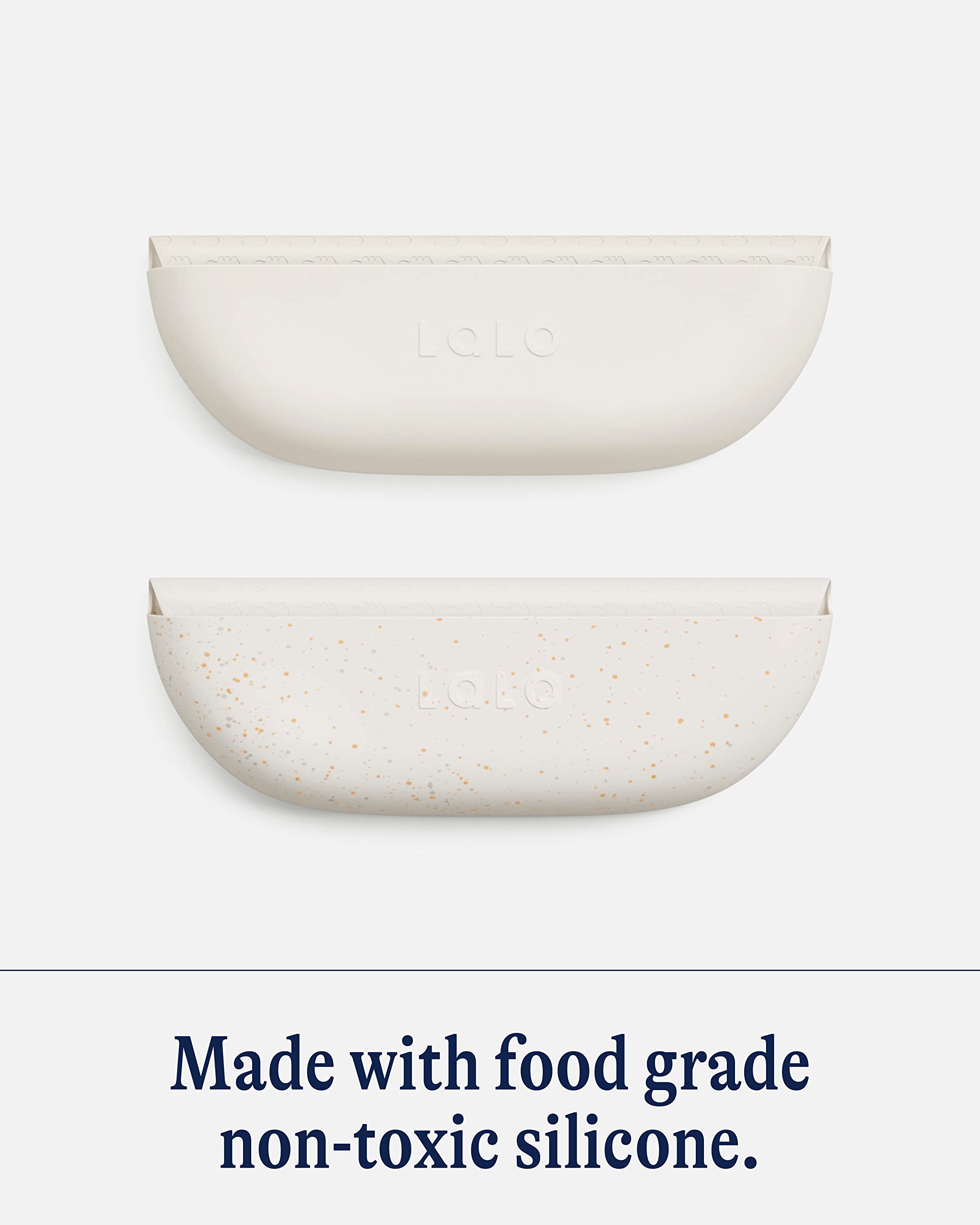 Lalo bib made from non-toxic material for peace of mind.