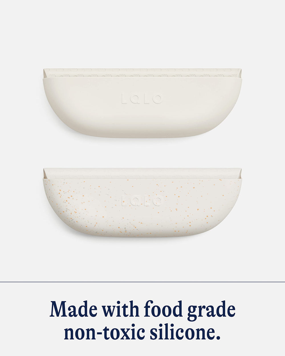 Lalo bib made from non-toxic material for peace of mind.