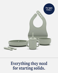 Lalo First Bites sage silicone training cup for little hands