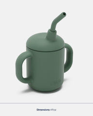 Lalo olive cup lid leak-proof design in travel scenario.