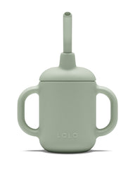Lalo Little Cup Sage 4oz shown, compact and safe for tiny hands, ideal for on-the-go hydration