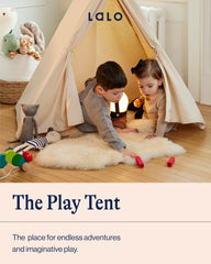 Lalo Play Tent with natural beechwood frame supports sturdy indoor adventures