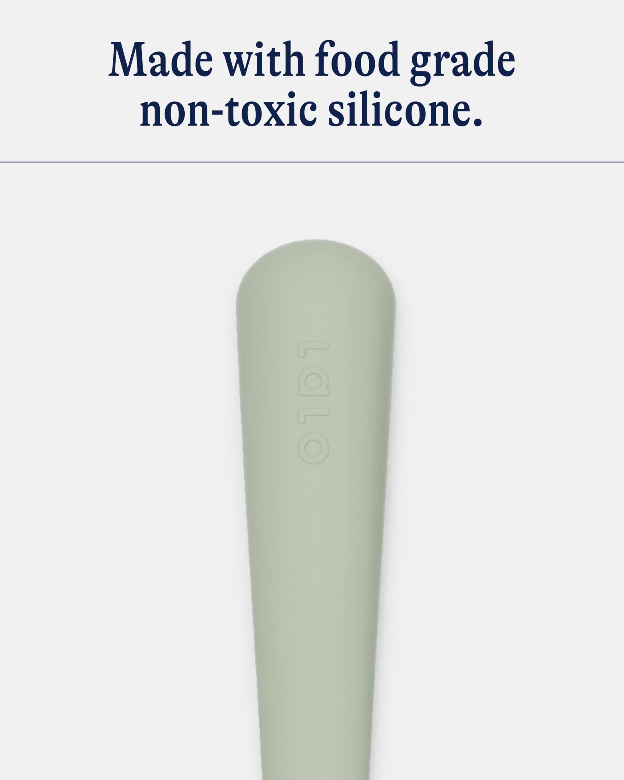 Two-piece Lalo utensils on a table setting, Sage color for calm dining