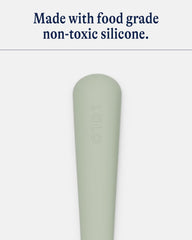 Two-piece Lalo utensils on a table setting, Sage color for calm dining