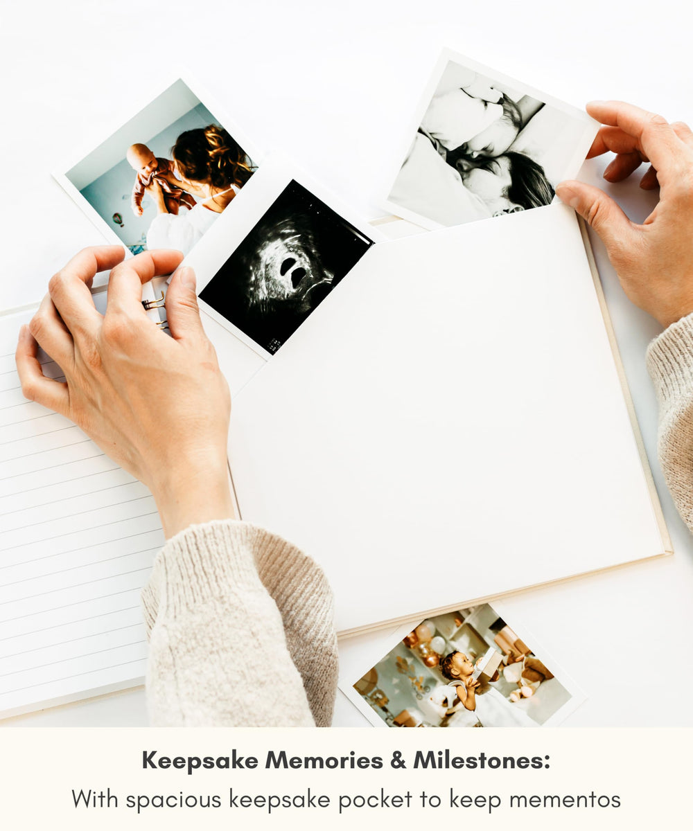Lamare Baby First Year Book photo pages to organize memories.