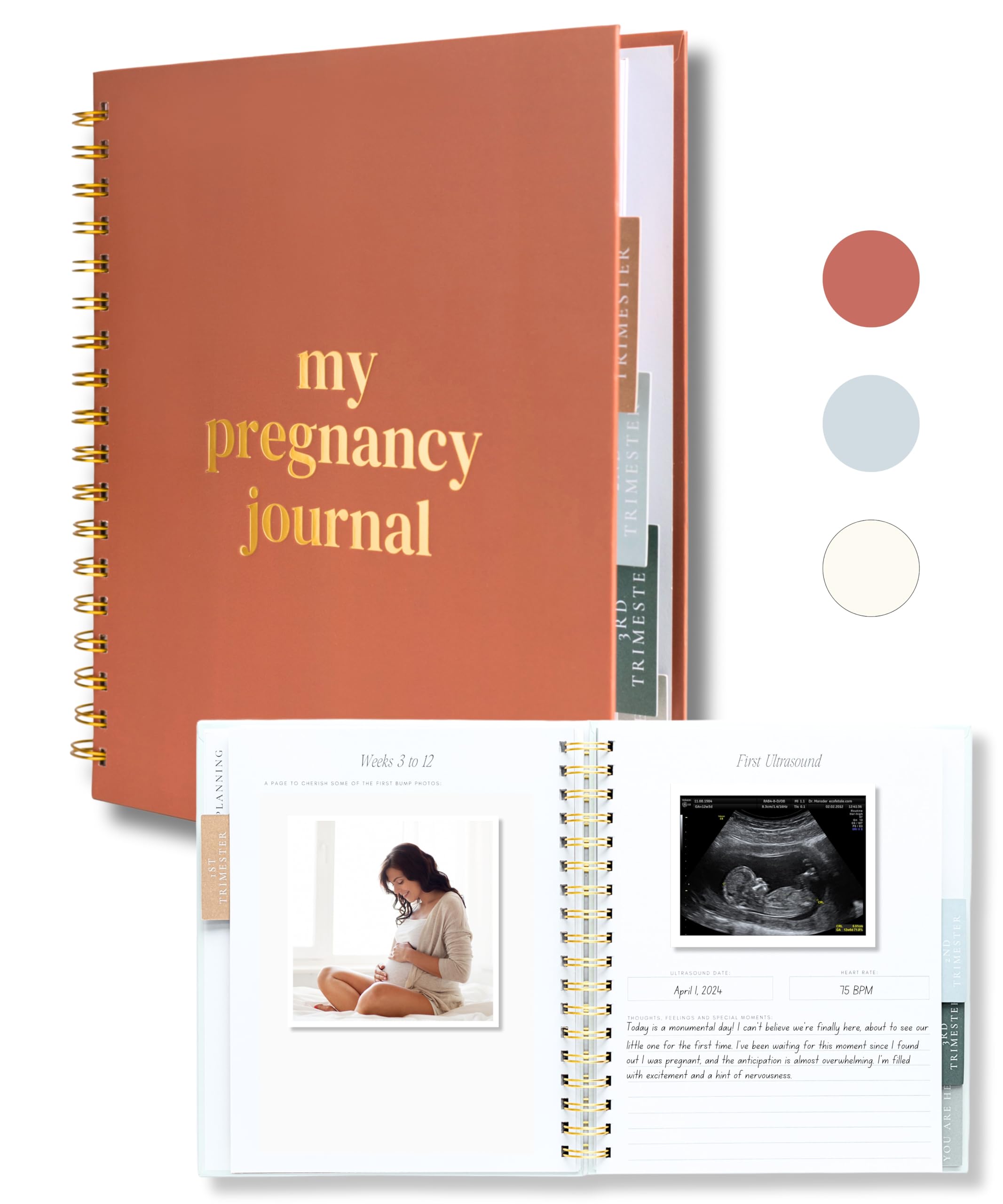Lamare Pregnancy Journal cover with timeless design for a keepsake