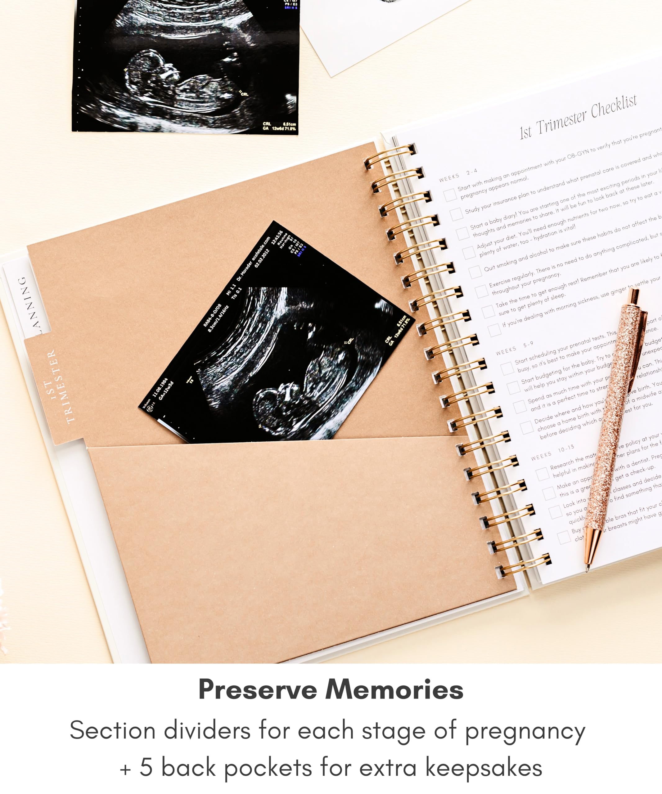 Lamare Pregnancy Journal letters to baby page for heartfelt messages