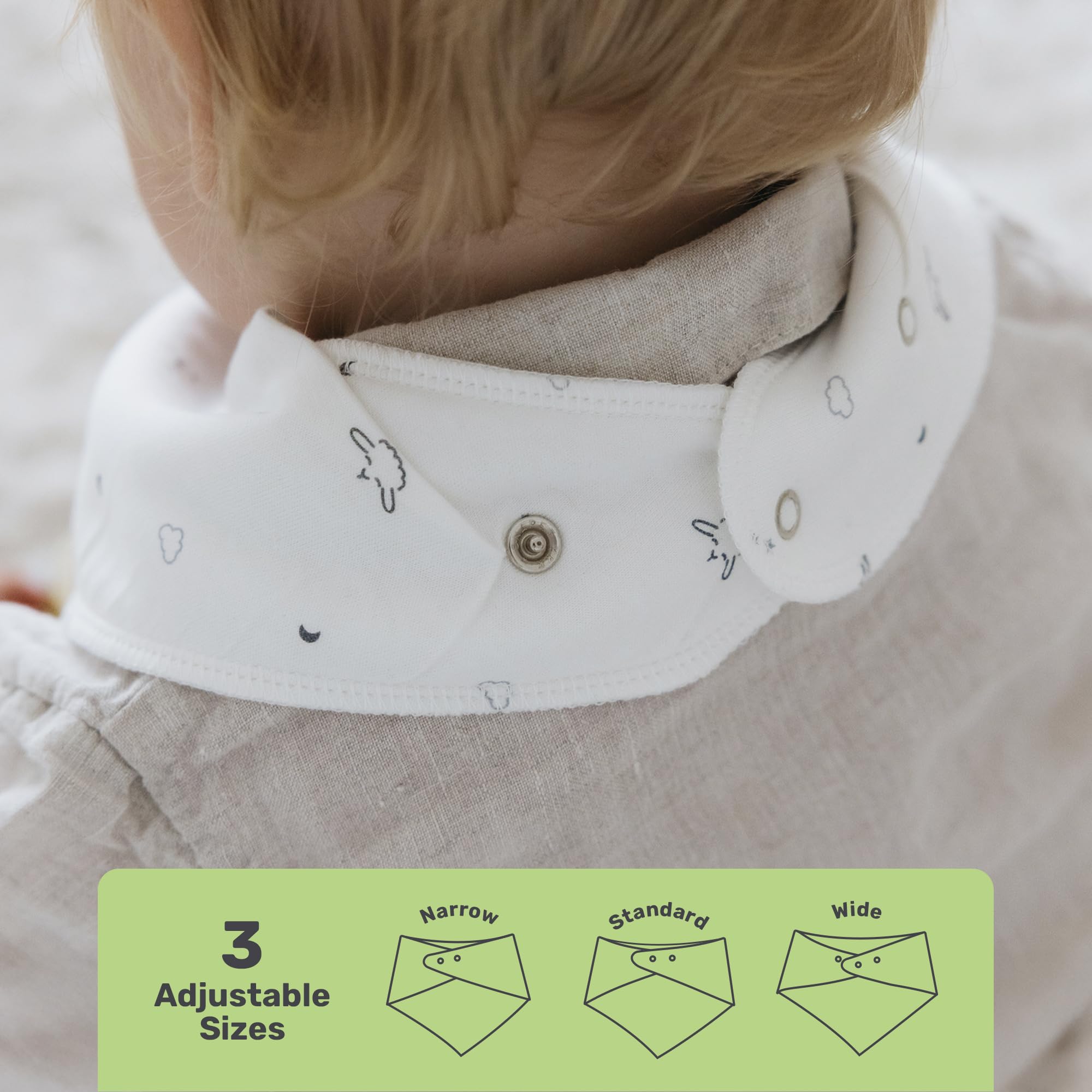Lamb Babies bandana bib lightweight and packable for travel.