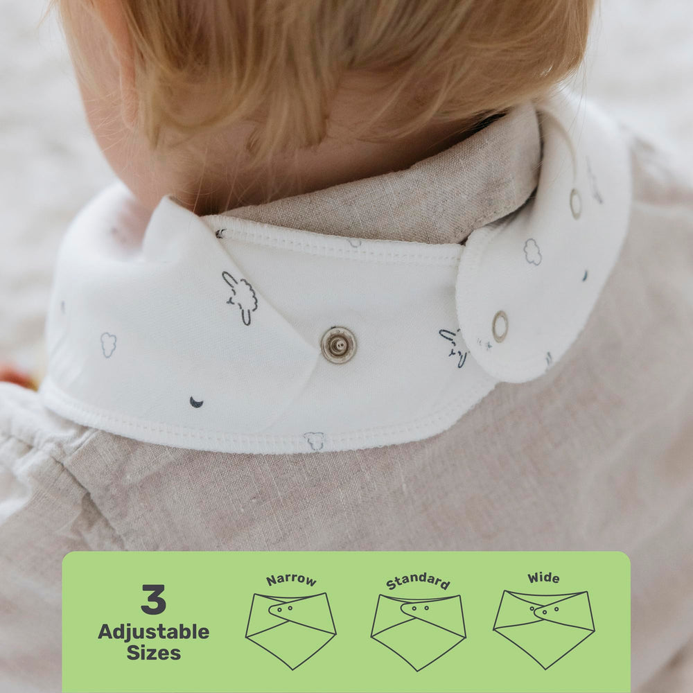 Lamb Babies bandana bib lightweight and packable for travel.