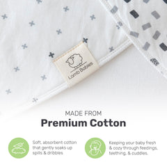 Lamb Babies bandana bib secure-fit design stays in place.