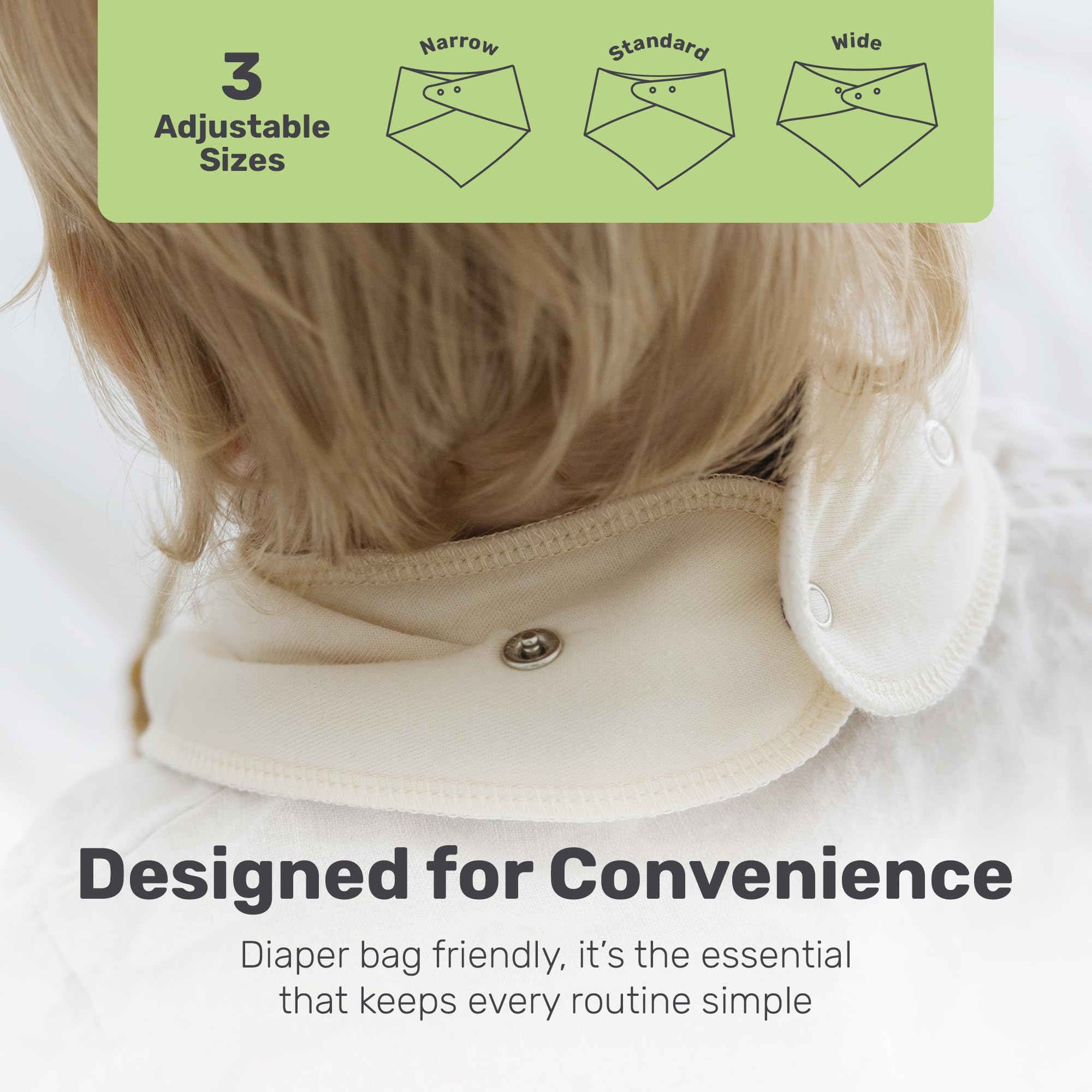 Lamb Babies Bandana Bib is gentle on the neck for teething days