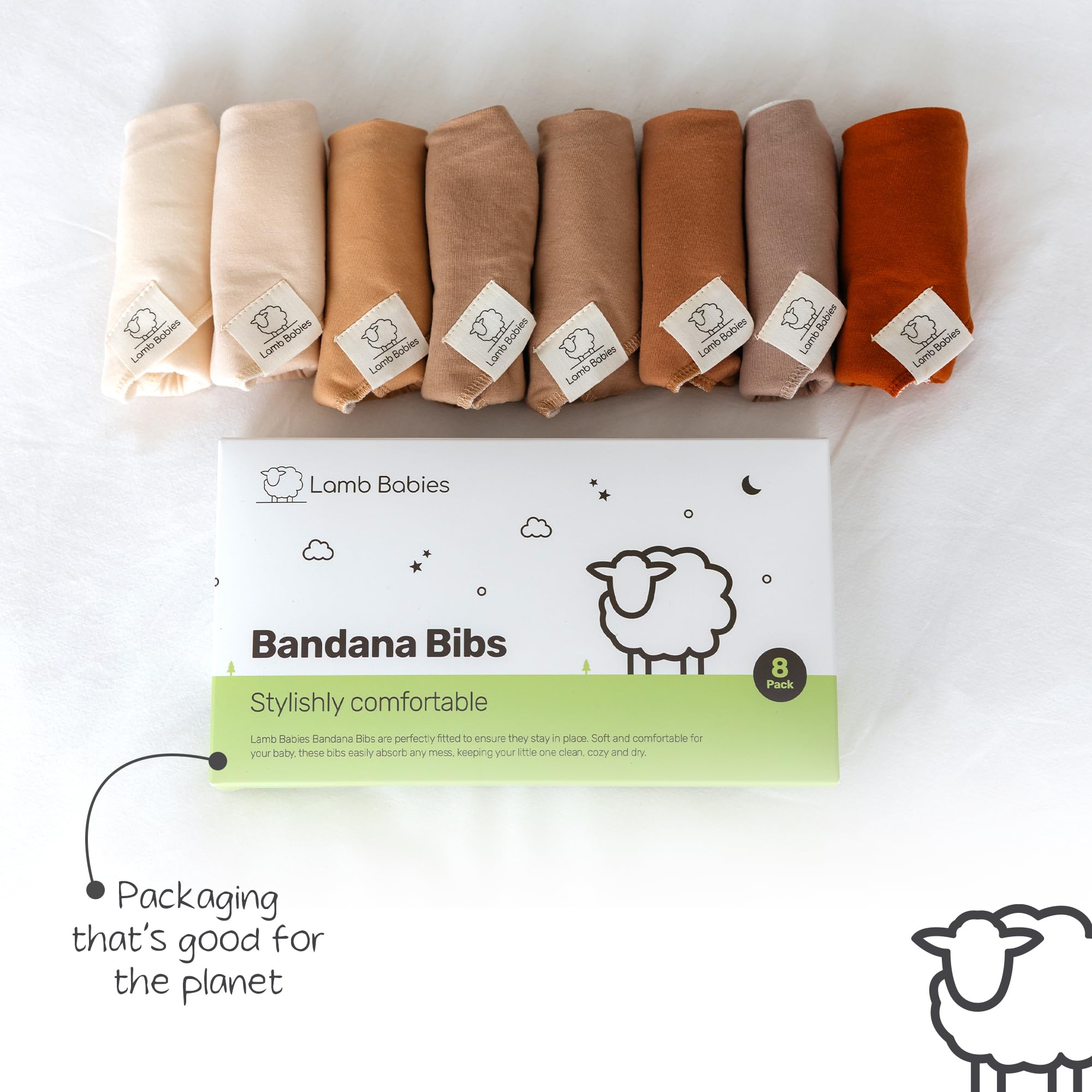 Lamb Babies Bandana Bib is lightweight and suitable for newborns