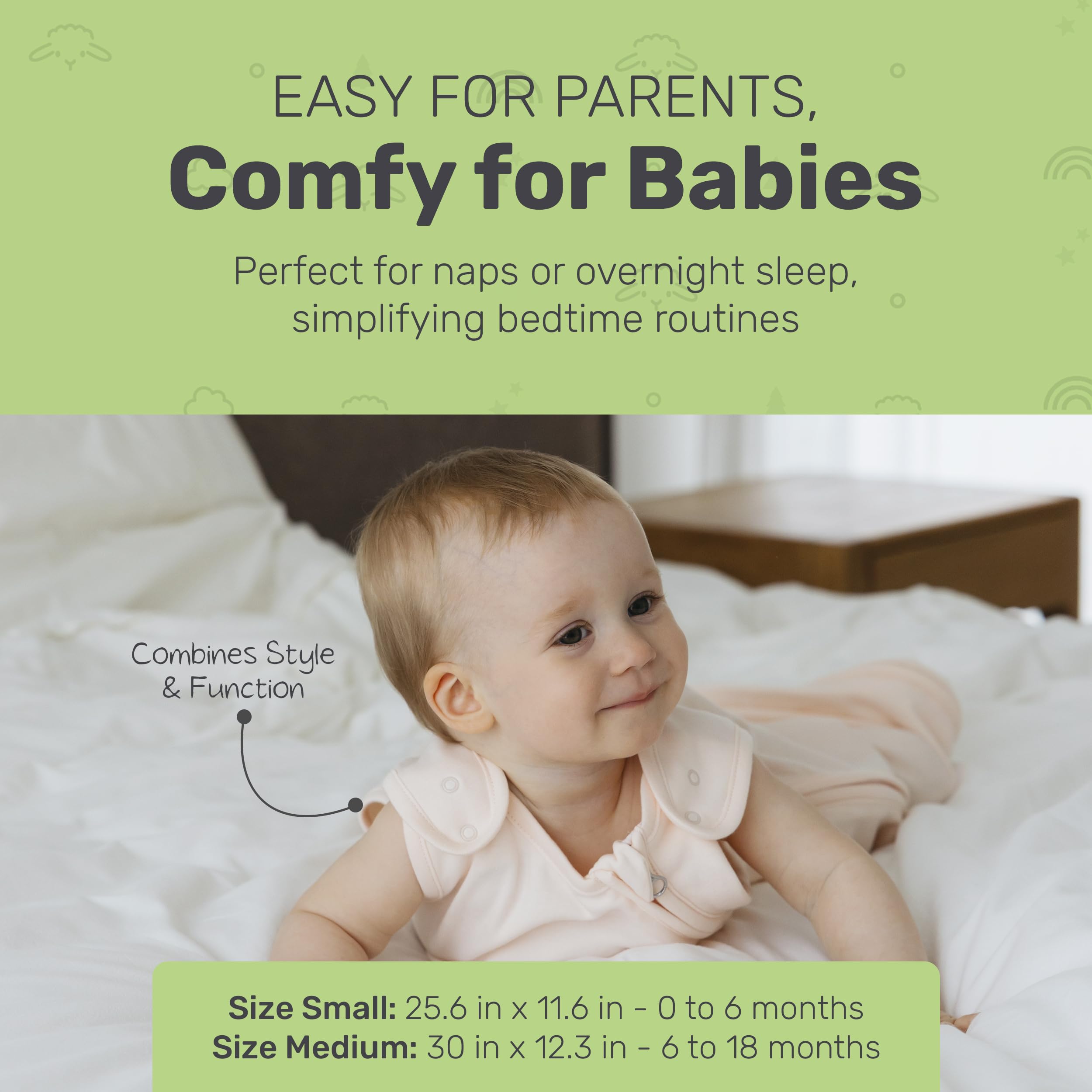 Lamb Babies sleep sack designed for easy cleaning after daily use