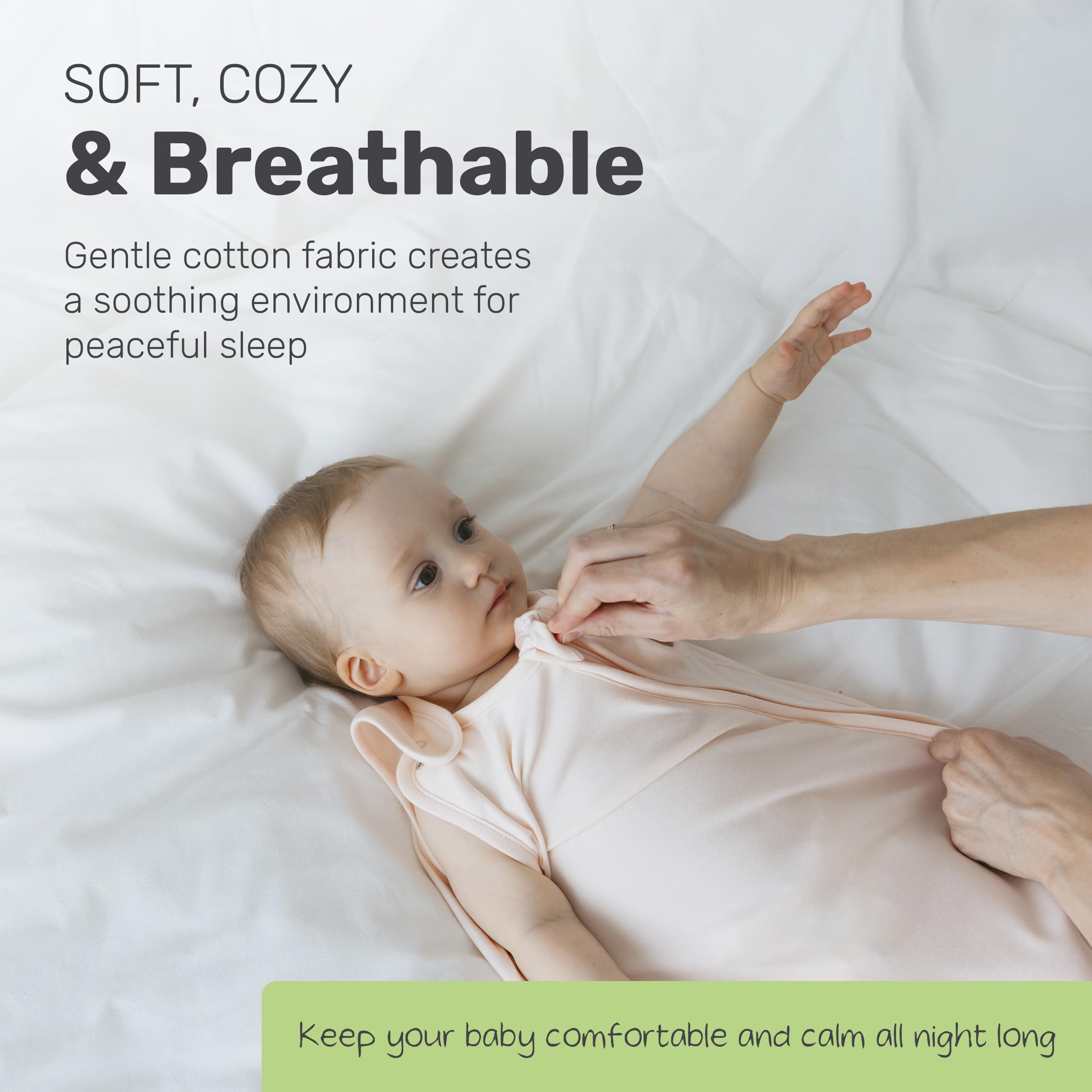 Lamb Babies newborn sleep sack with secure fit for safe swaddling