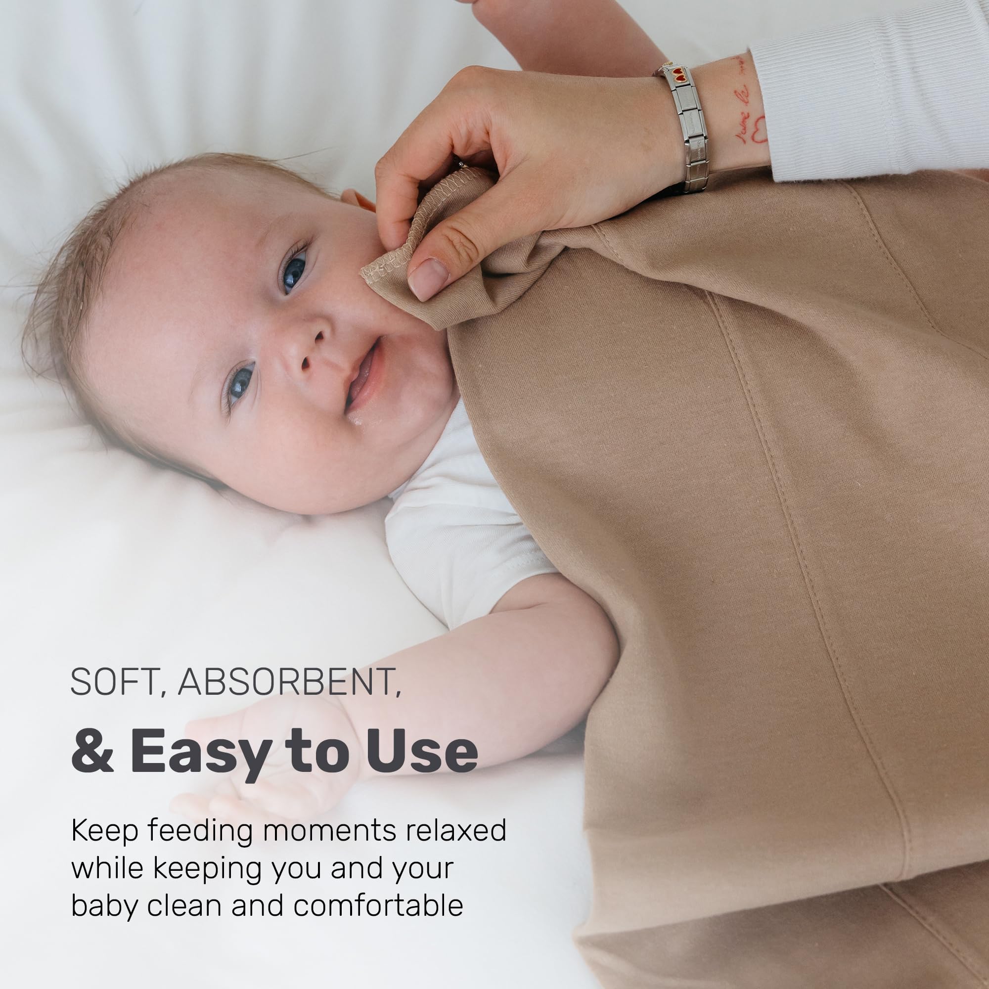 Lamb Babies Snug absorbent burp cloth catching spills quickly during feeding