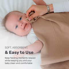 Lamb Babies Snug absorbent burp cloth catching spills quickly during feeding