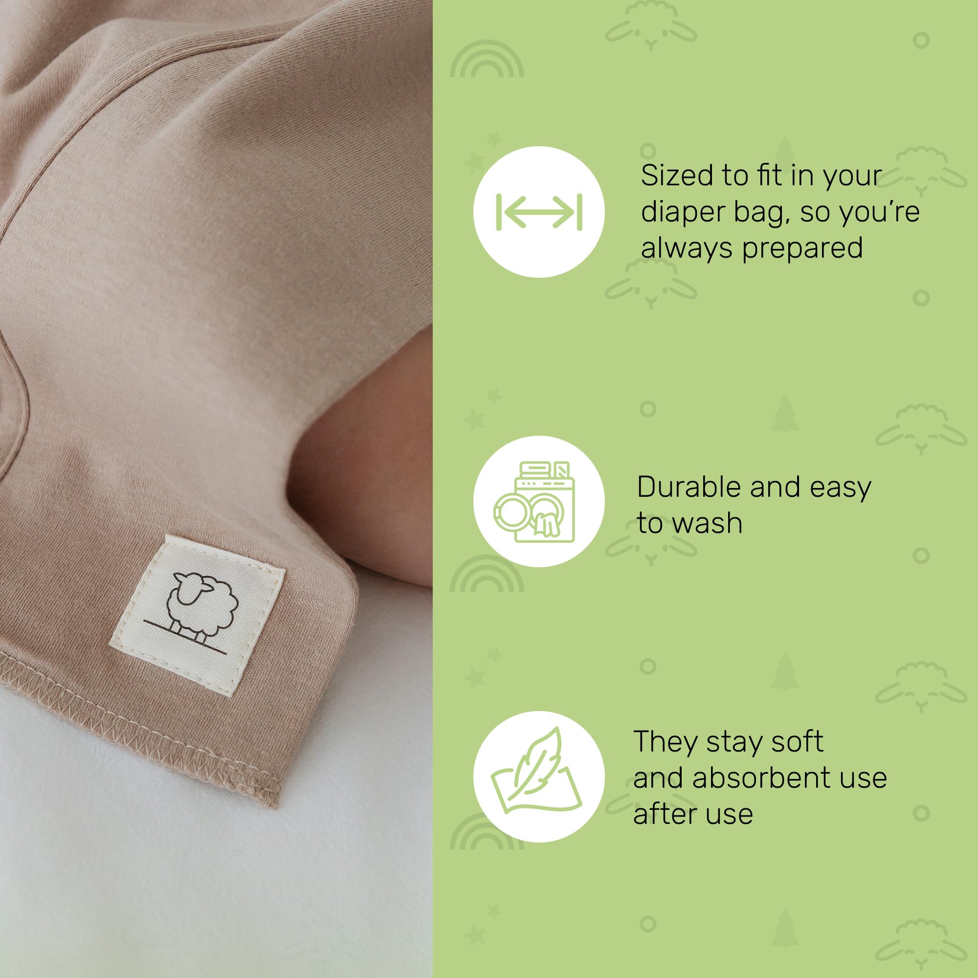 Lamb Babies Snug durable and easy-care burp cloths after many washes