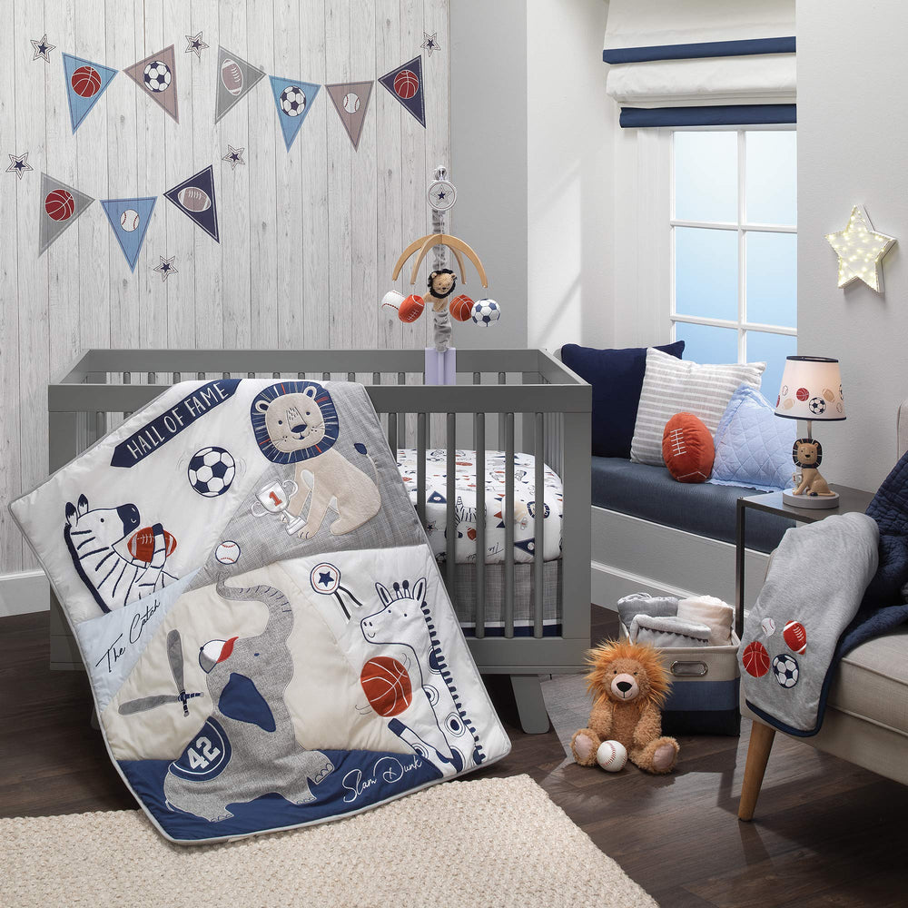 Lambs & Ivy 100% cotton fitted sheet emphasizes breathable fabric