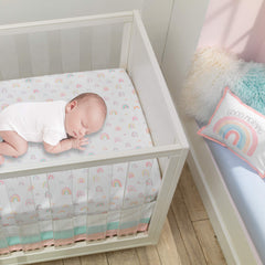 Lambs and Ivy 100 percent cotton fitted sheet for breathable baby sleep.