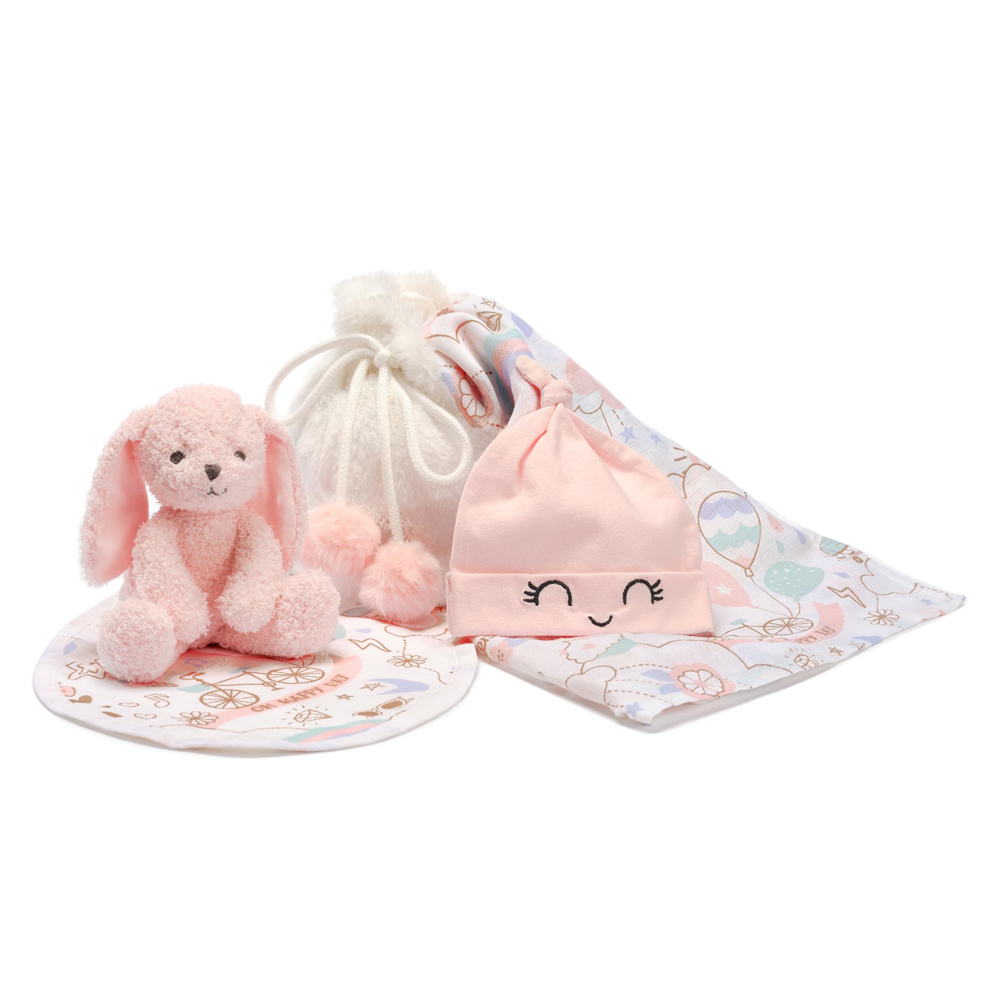 Lambs & Ivy bunny gift set with swaddle and bag, ideal baby shower gift.