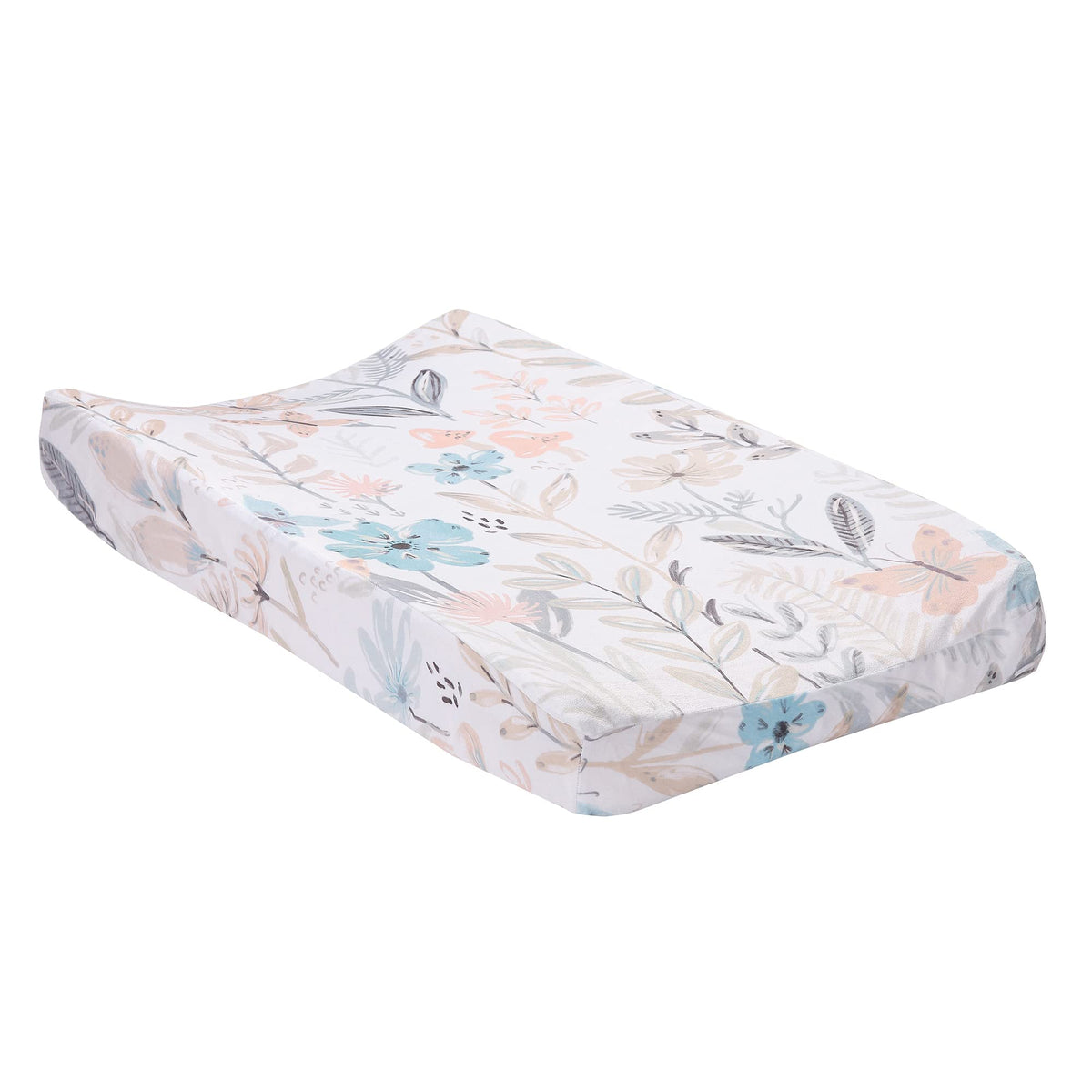 Lambs & Ivy Baby Blooms floral butterfly pattern enhances nursery decor.