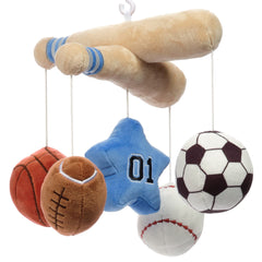 Lambs & Ivy brown football plush adds cozy, tactile appeal.