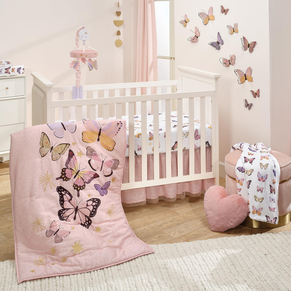 Lambs & Ivy Butterfly Dreams soft texture closeup emphasizes plush comfort.